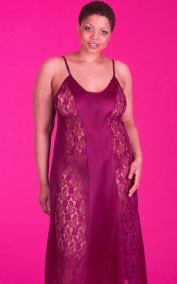 Plum Flirty Lace Nightgown