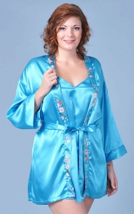 Turquoise Babydoll Robe Set