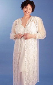 Our Candlelight Ivory Bridal Nightgown Peignoir